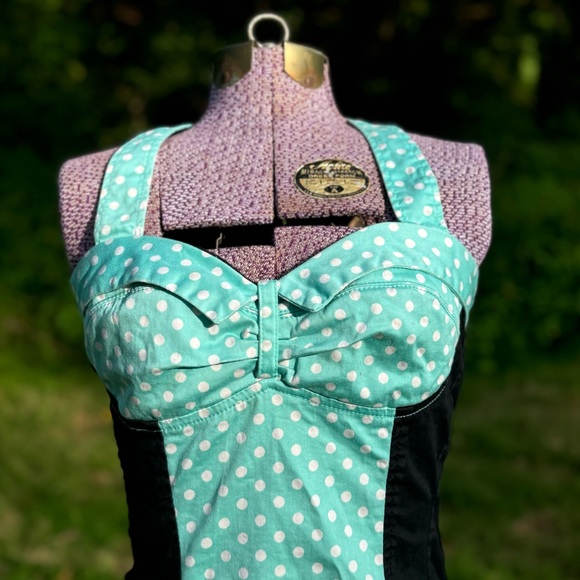 Retro style rockabilly pinup halter corset top Royal Bones by Daang (Tripp NYC) - Picture 2 of 9